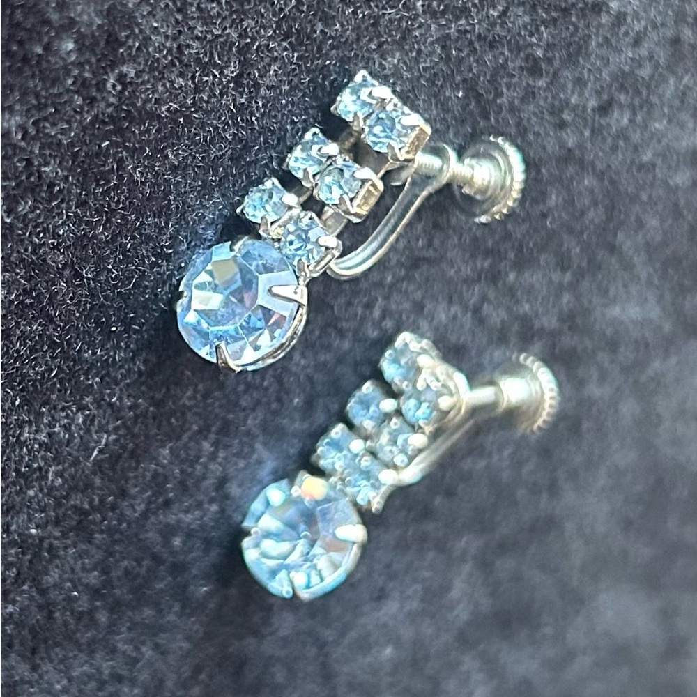 Vintage Silver and Crystal Earrings